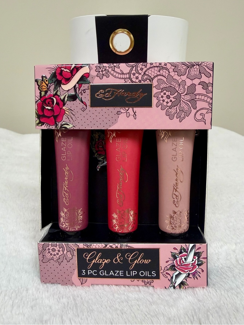 Ed Hardy Glaze & Glow 3-Piece Lip Oil Set